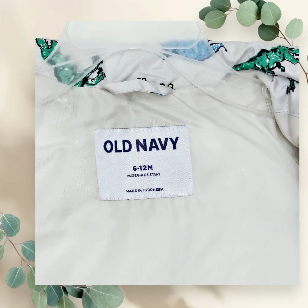 NWT Old Navy Kids/Baby‎ Dinosaur Puffer Jacket Unisex 6-12 Months water resistat